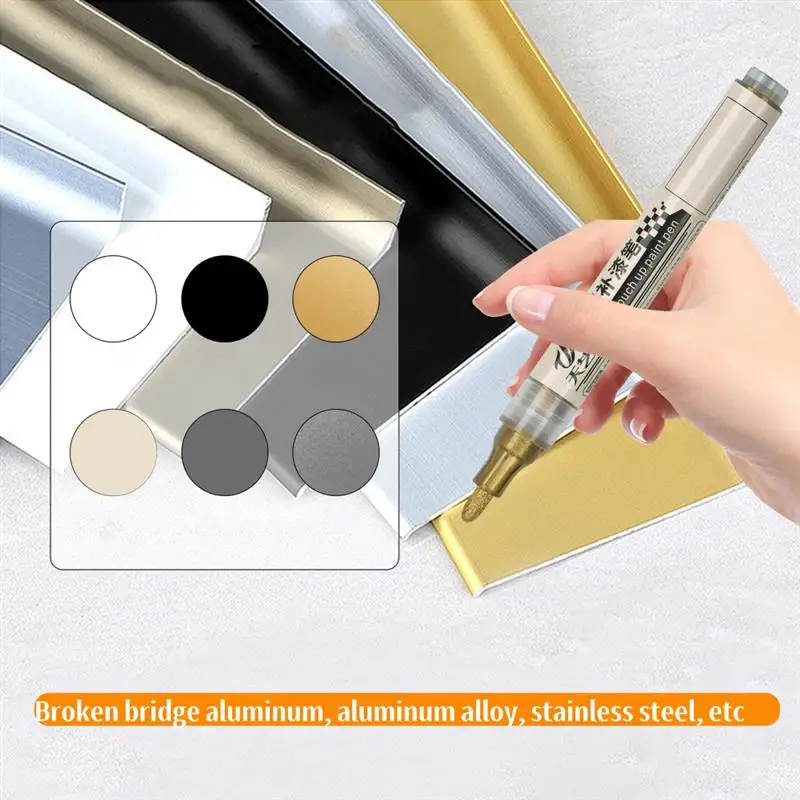 1PCS Automotive Rad Touch-Up Stift Farbe Reparatur Stift Silber Grau Goldene Schwarz Von Einrichtungs Helle Metall Oberfläche reparatur – Detail 3