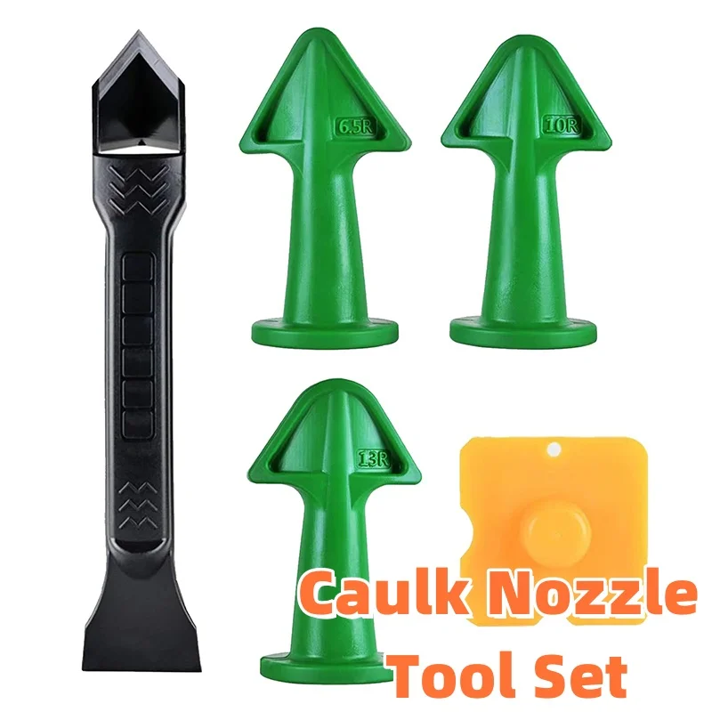 

5PCS Caulk Nozzle Applicator Silicone Caulking Tools Kit, Sealant Nozzle Caulking Epoxy Piston Nozzle Accessories