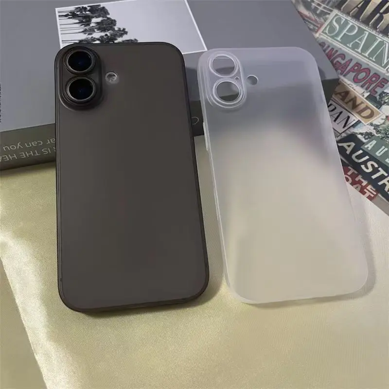 Ultradünne PP-Hartschale für iPhone 17, 16, 15, 14, 13, 12 Mini 11 Pro X XR XS Max 16E 7 8 Plus SE, durchscheinende, stoßfeste, schlanke Abdeckung