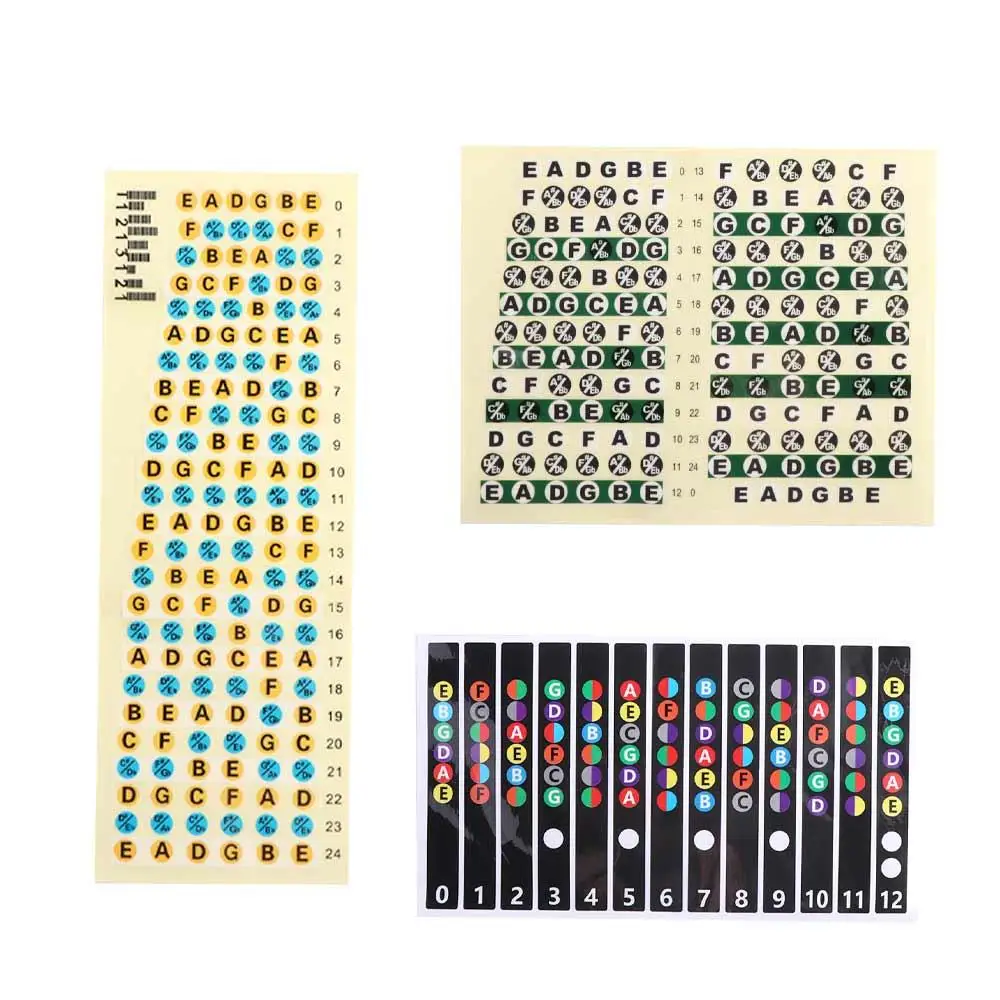 Guitar Fingerboard Stickers Musical Scale Fretboard Sticker Guitar Note Sticker Guitar Chord Stickers Guitar Scales Stickers - 5