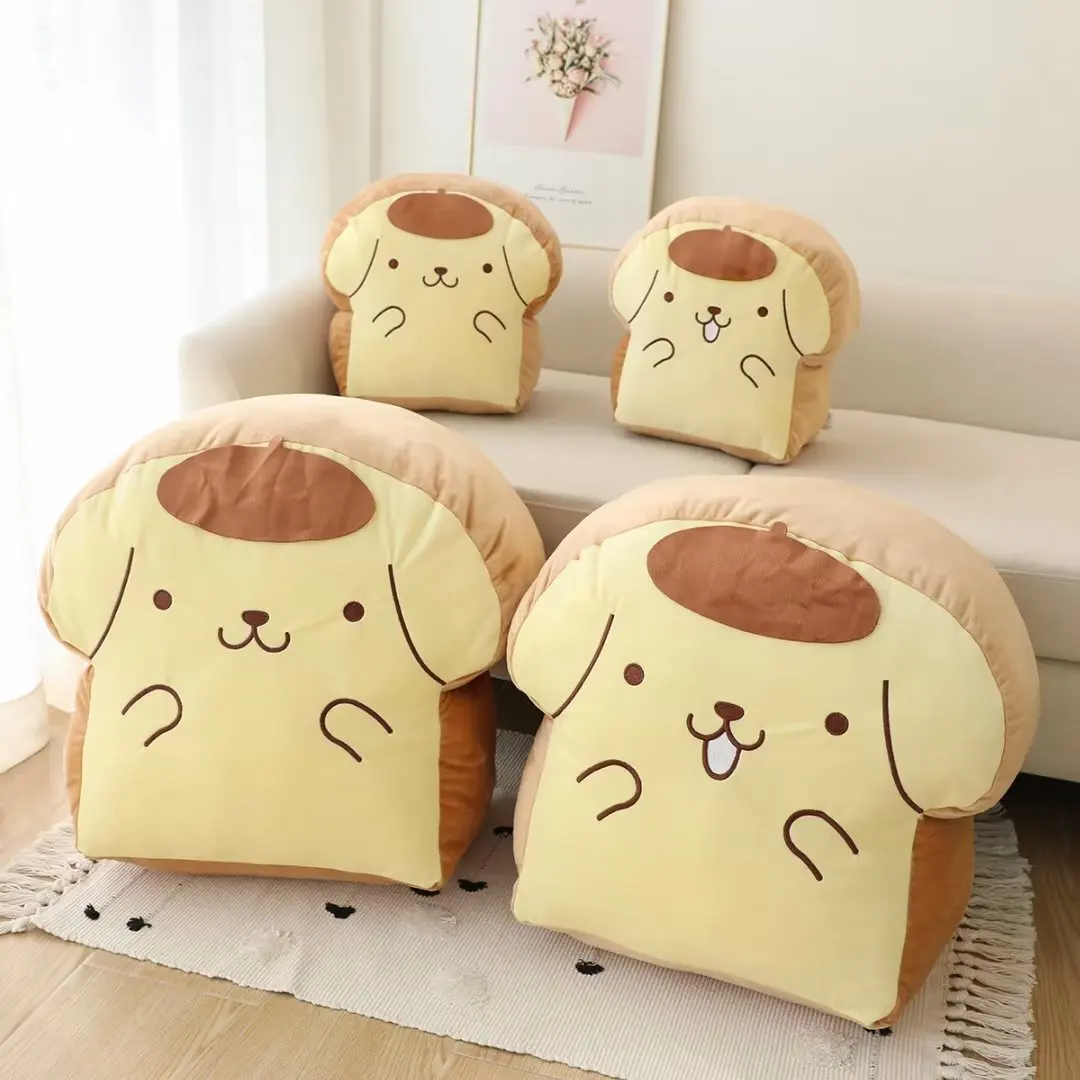 

Подушка плюшевая Sanrio помпон пурин, мультяшный аниме помпон пурин, удобная диванная подушка, подарок для девушки, желтая