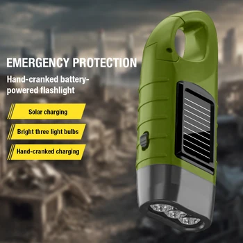 Solar Hand Crank Emergency Flashlight 1