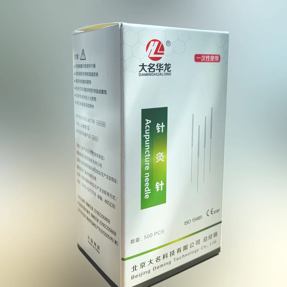 Disposable Acupuncture Needle 500 50*10pcs Korea Flat Handle With Plastic Tube