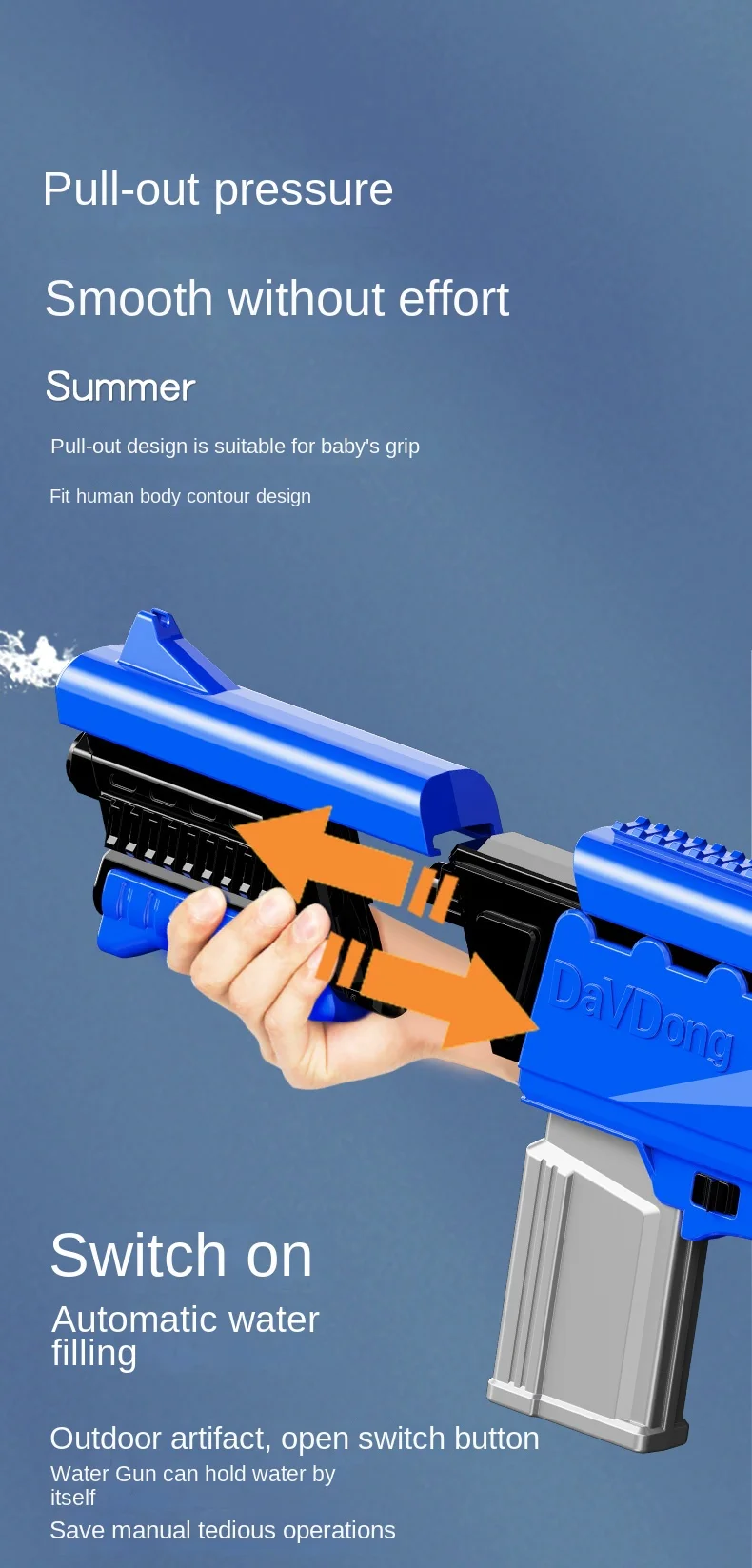 Electric water gun automatic water absorption switchable form hightec