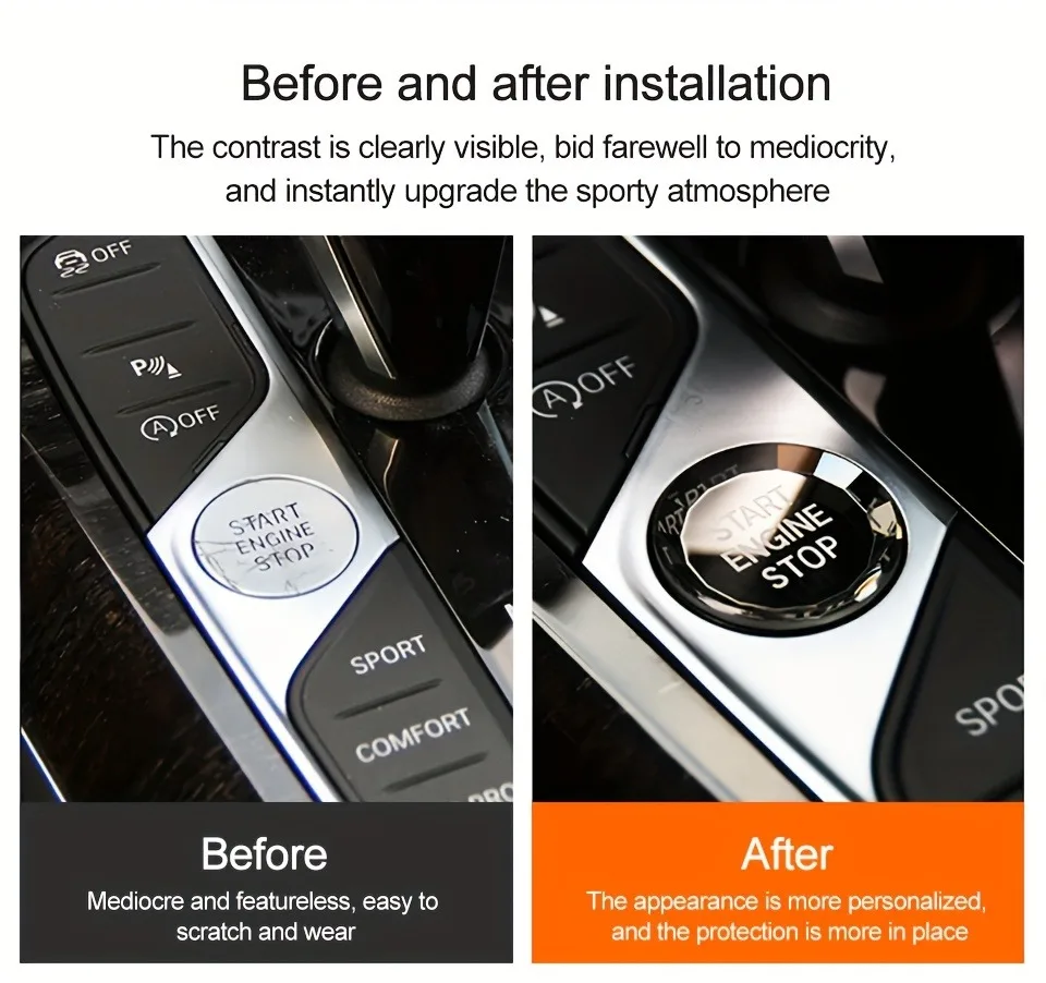 Premium Car Glass Start Button Cover