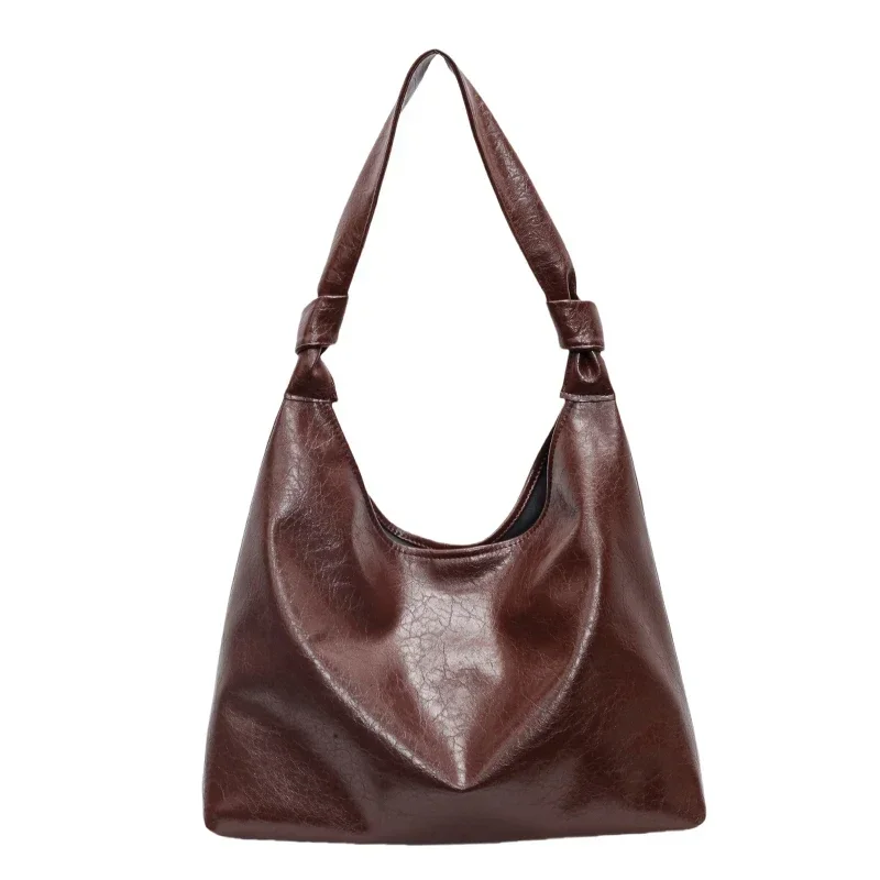 Bolso de hombro de PU de diseñador con broche 2024 nuevo para mujer, bolso de mano de moda simple y sólido, bolso de mano suave y versátil para desplazamientos diarios, estilo occidental