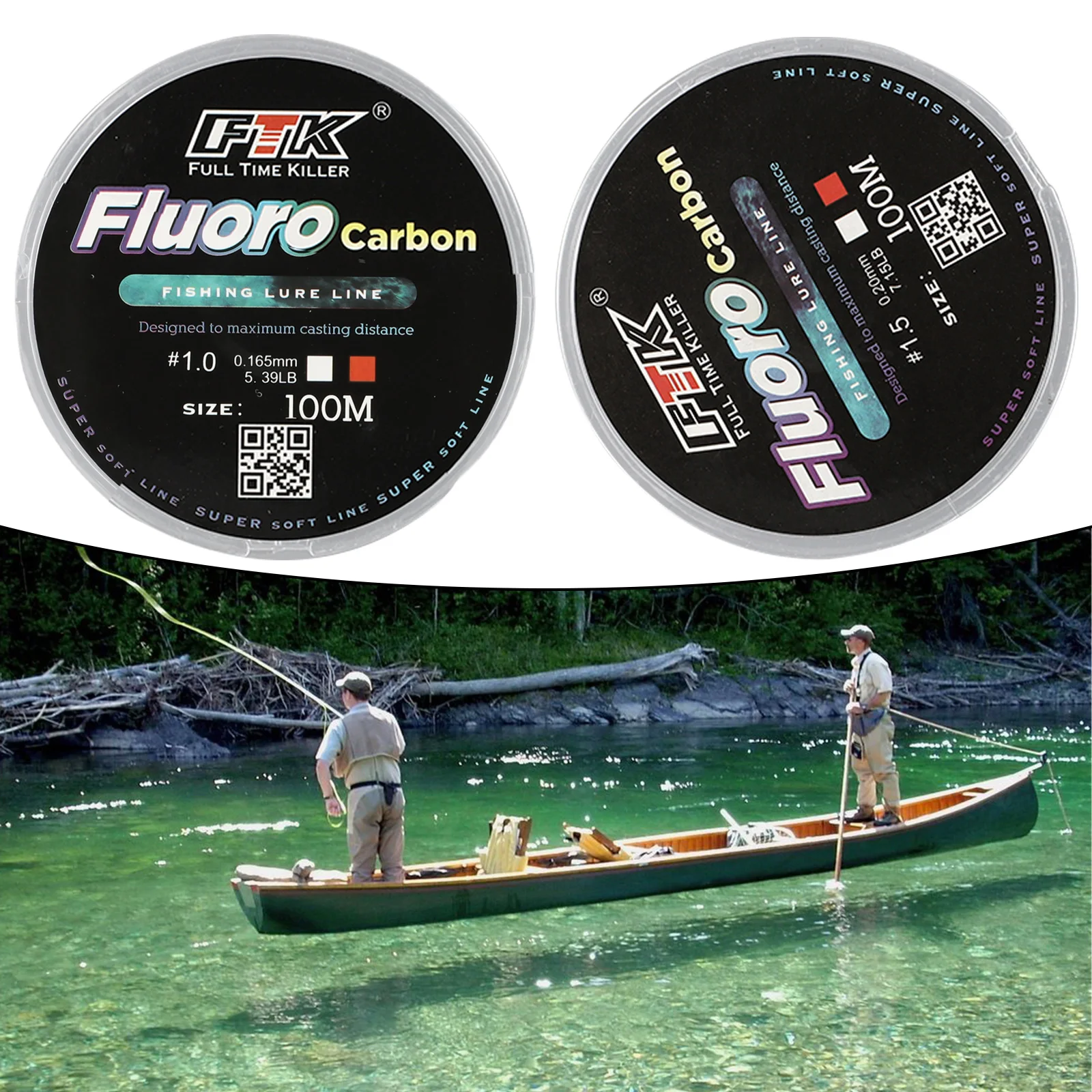 

100m Superior Strength Fluorocarbon Fishing Line All-Purpose Transparent Fishing Line For Smooth Casting Carp Fishing Accessory