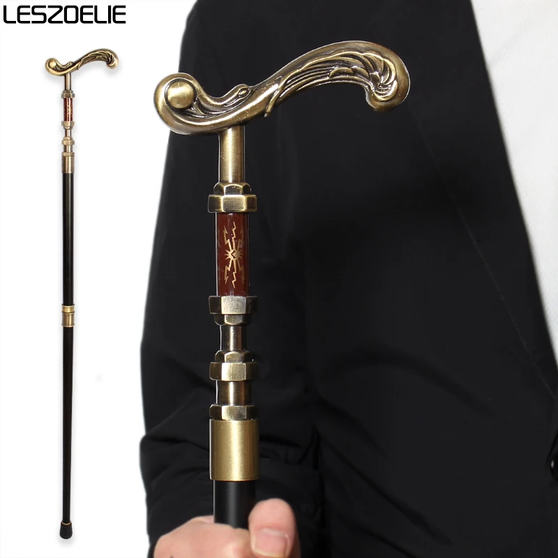 Elegant Luxury Walking Stick Men Decorative Walking Cane Women Bronze Handle Noble Pattern Fashionable Vintage Cane