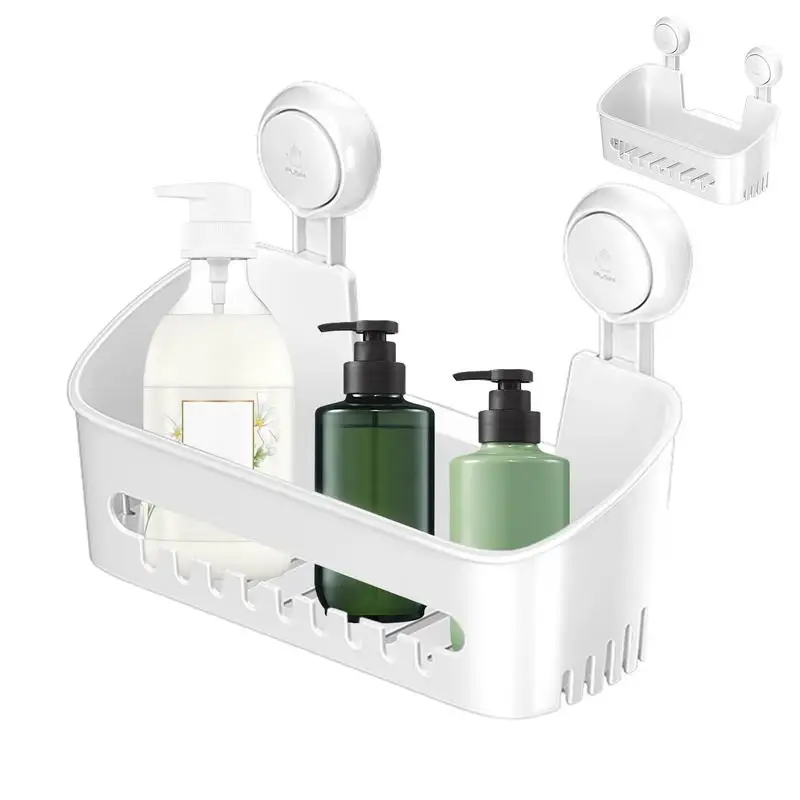 

Shower Organizer with Suction Cups Shower Shelf with Draining Holes Detachable Wall Holder for Bathroom Suction Cup Storage Rack