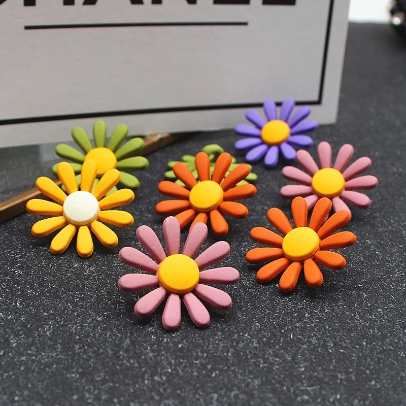

Цветочные металлические пуговицы 10 шт., цветные резиновые краски для платья, пальто, детской одежды, обуви, цветочный головной убор, аксессуары для пуговиц