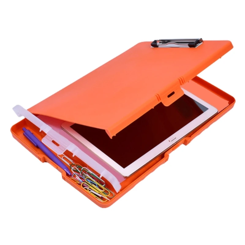 Portable File Case with Clipboard and Pen Box Document File Folder for Office Hospital Factory Warehouse