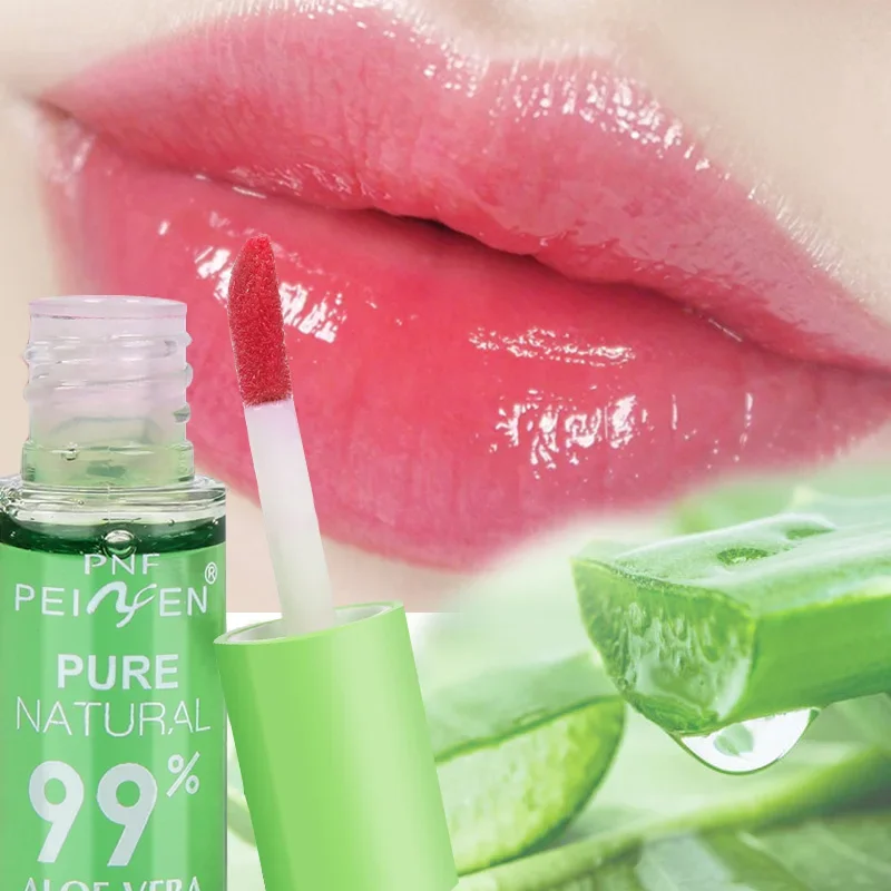 

Moisturizing Aloe Lip Gloss Changable Color Portable Clear Lipgloss Waterproof Long Lasting Nutritious Lip Care Lipstick Makeup