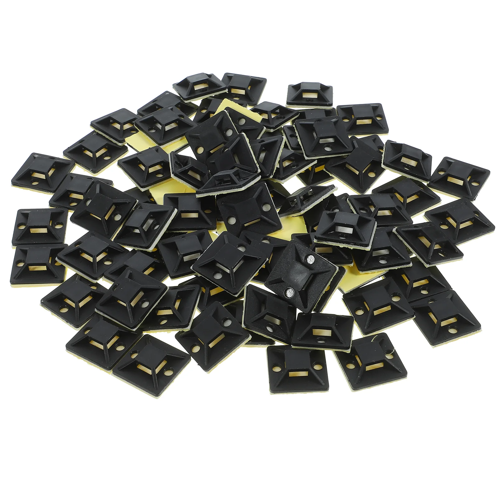 

100 Pcs Cable Cable Ties Base Zip Mounts Mounting Squares Electric Wire Holder Glue Anchors