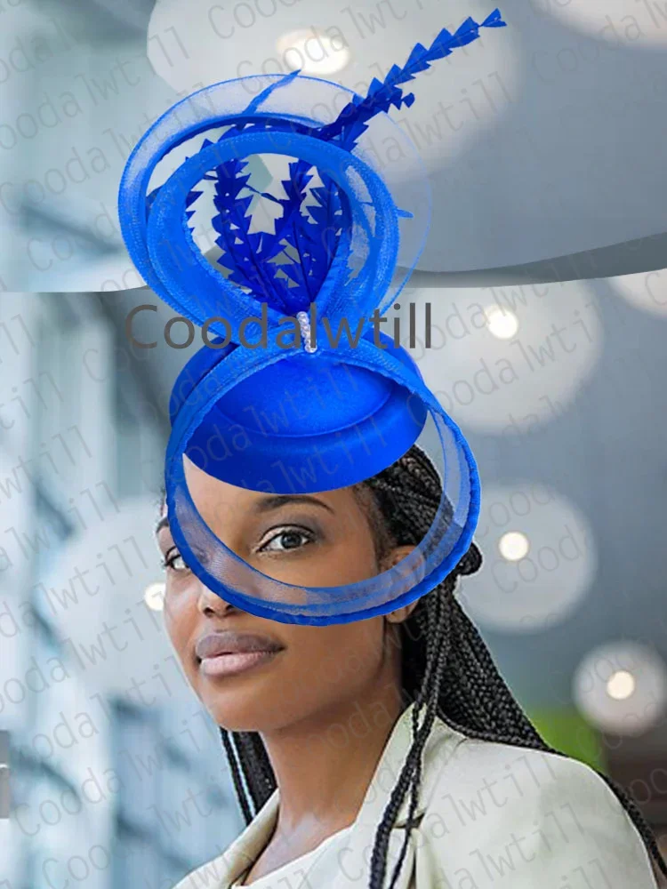 KentuckyPartyPillboxCapWeddingWomenChurchFascinatorFeathersHat