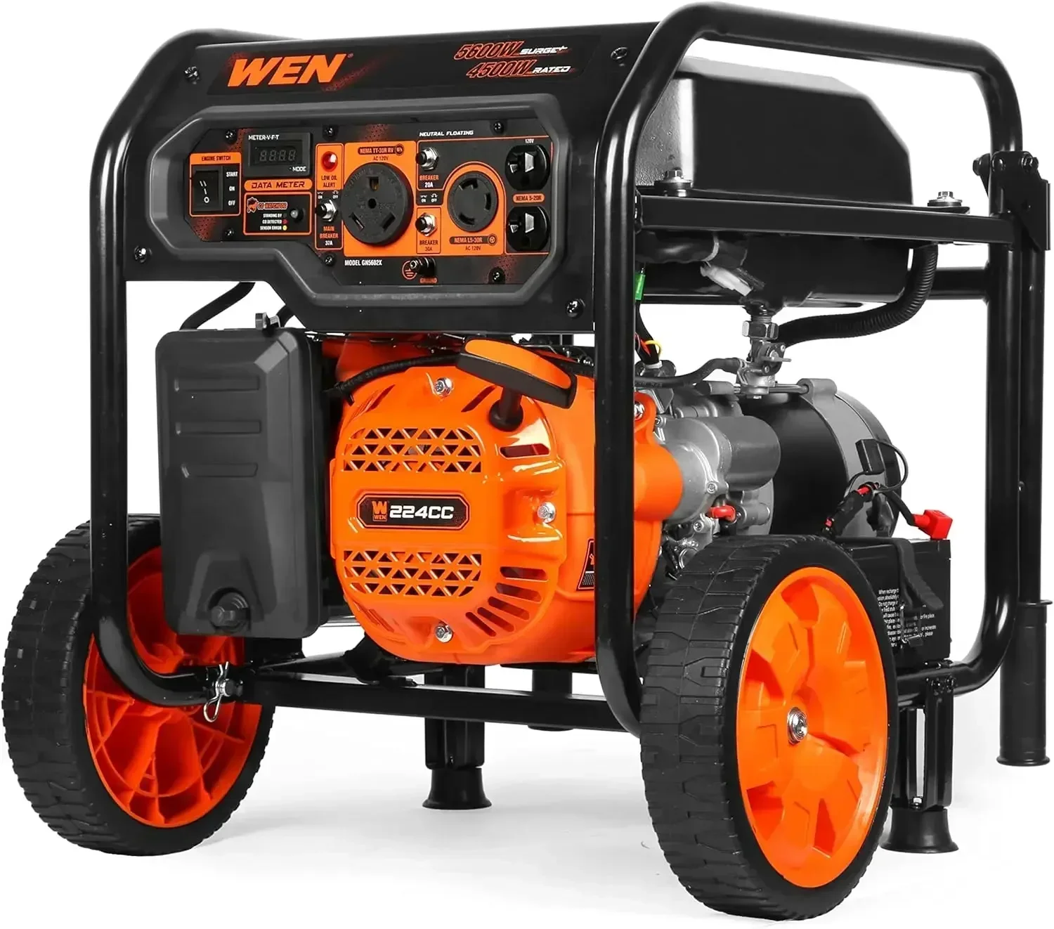 5600-Watt Portable Generator, Electric Start, 224cc, Transfer-Switch and RV-Ready with CO Shutdown Sensor (GN5602X)
