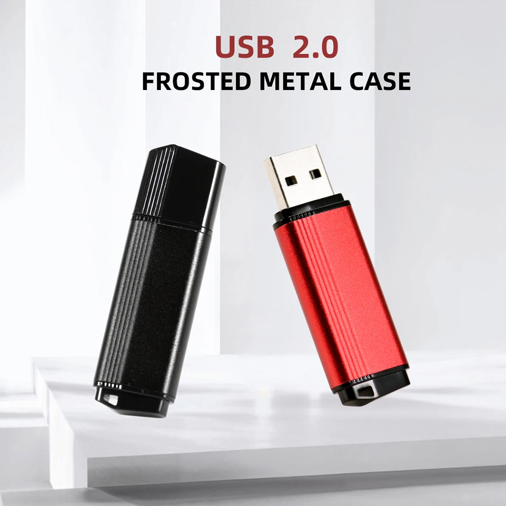 

JASTER Metal Portable USB 2.0 Flash Drive Pen Drive Real Capacity Memory Stick 64GB/32GB/ U Disk Free Custom Logo With Key Chain