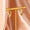 French Heart-shaped Stainless Steel Earrings, Non Fading Women's Gold Color Metal Earrings Jewelry Accessories 3