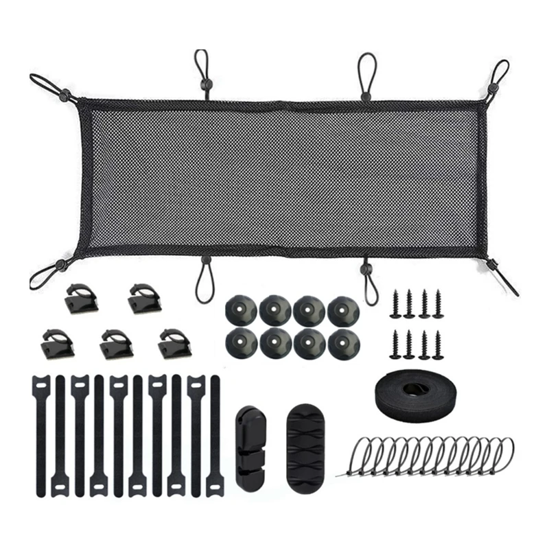 

Under Desk Cable Management Net Kit Black Capacity Cord Organizer Net Under Desk Polyester Mesh Wire Management Tray