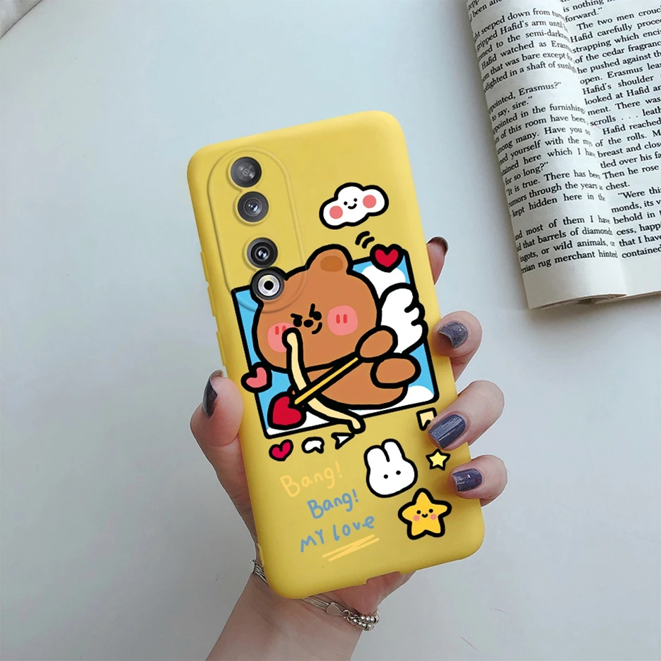 Colorful Cartoon Flower Silicone TPU Phone Case Cover for For Honor 90