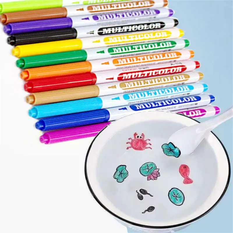12 Colors Magical Water Painting Pen Water Floating Doodle Pens Kids