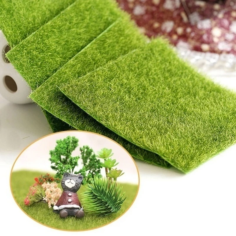 Mini Fairy Garden Simulation Plants 15/30cm Micro Landscape Decoration Diy Artificial Fake Moss Decorative Lawn Green Grass