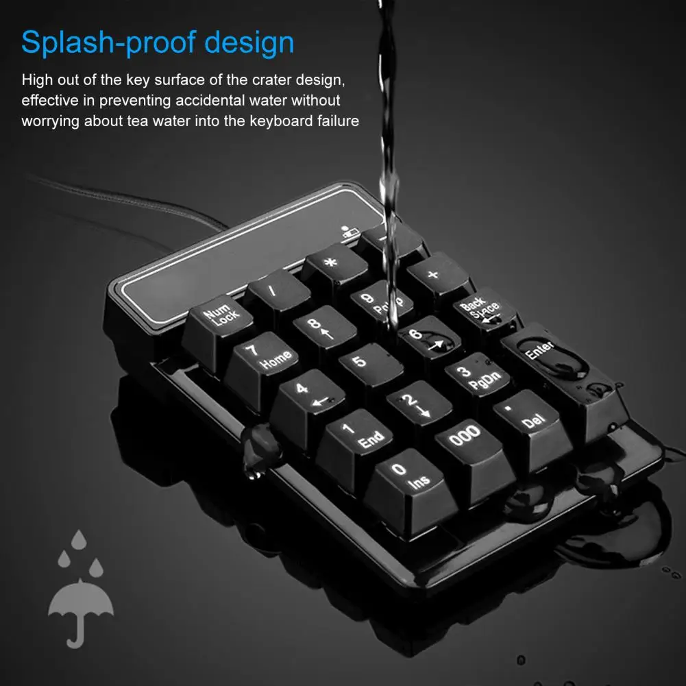 

Mini Numpad Convenient Button Sensitive Life Waterproof Quick Response Mini Wired Numeric Keypad for Desktop PC