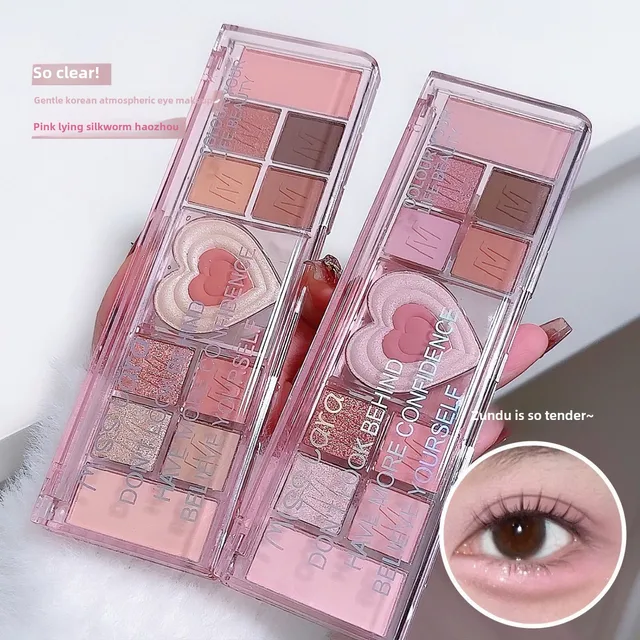 Twelve color eyeshadow disc pearlescent matte fine flash female beginner daily orange brown makeup palette