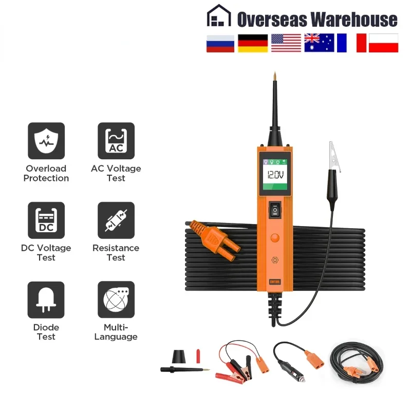 CMTOOL 6V 12V 24V 30V Автомобильный датчик мощности тестер автомобильной цепи электрическая система диагностики с фонариком PK AUTOOL BT260
