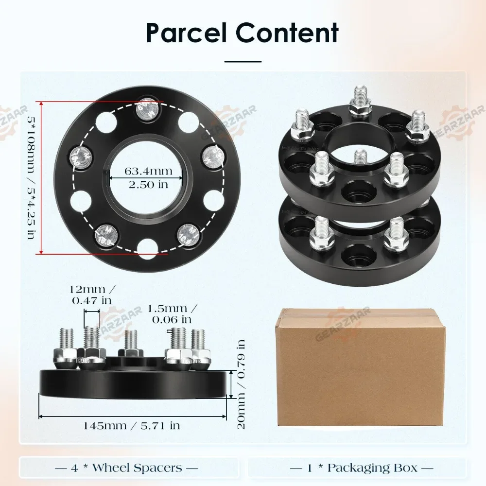 Ford Mondeo Wheel Spacers Hub Centrc 63.4 20 mm 5:108 x 2 | eBay UK