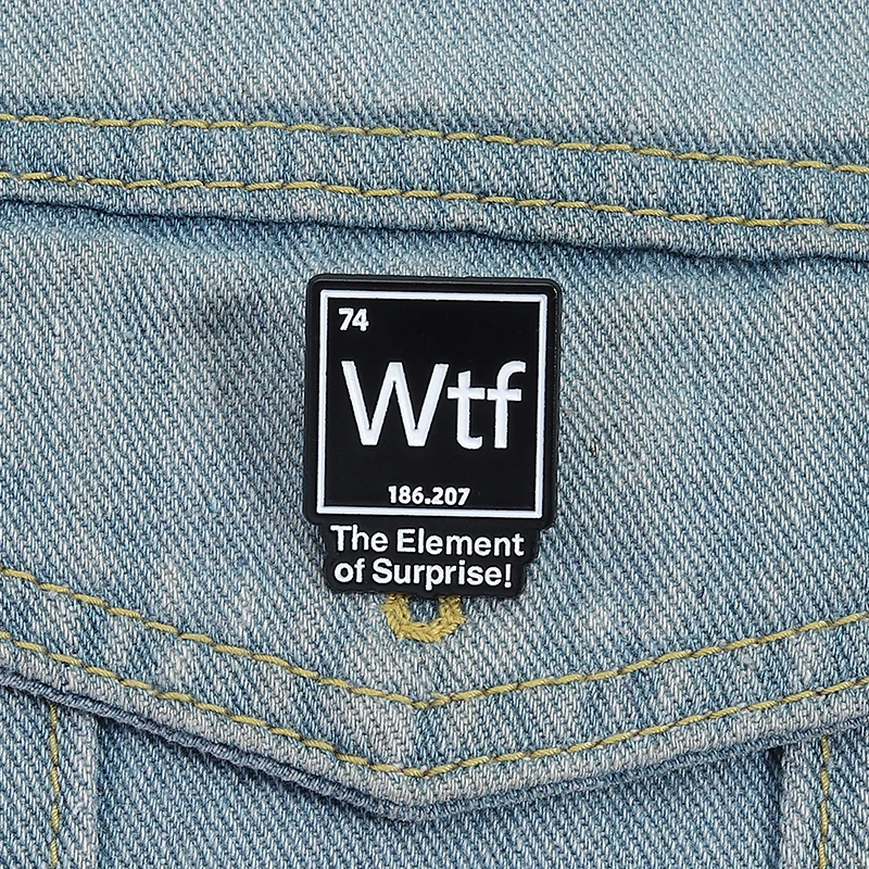 Kreative Text Emaille Pins Das Element der Überraschung Metall Broschen Mode Revers Abzeichen Rucksack Kleidung Schmuck Geschenk für Freunde – Detail 10
