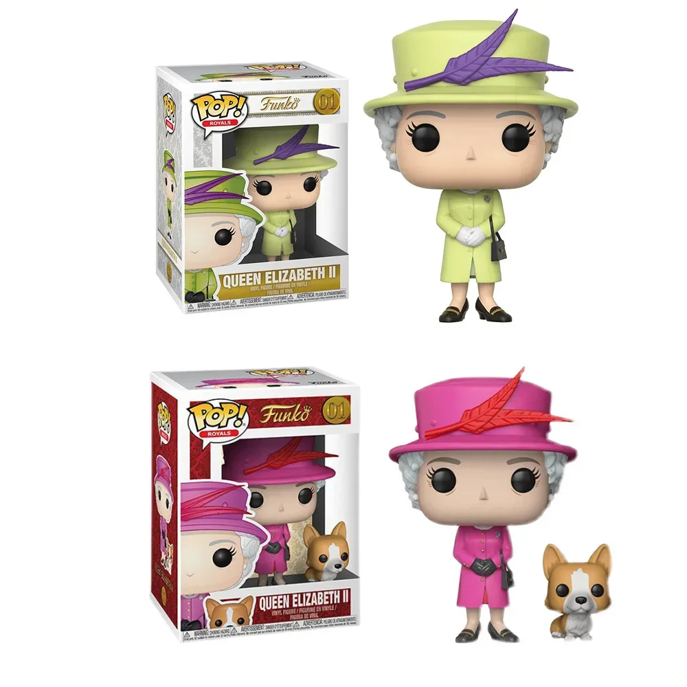 Экшн-фигурки Funko POP Royals, королева Елизавета II Великобритании, 01 # и кошка, ПВХ, Коллекционная модель, игрушки, виниловые фигурки