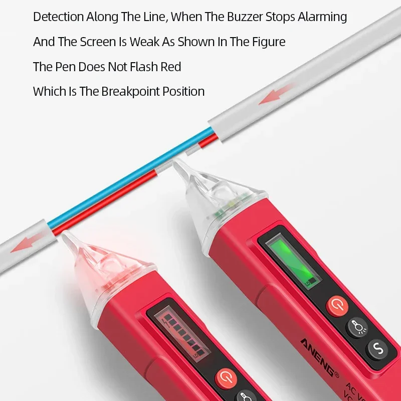 LCD Voltage Detection Pen - Non-Contact Electric Sensor for Power Outlets (90-1000V)