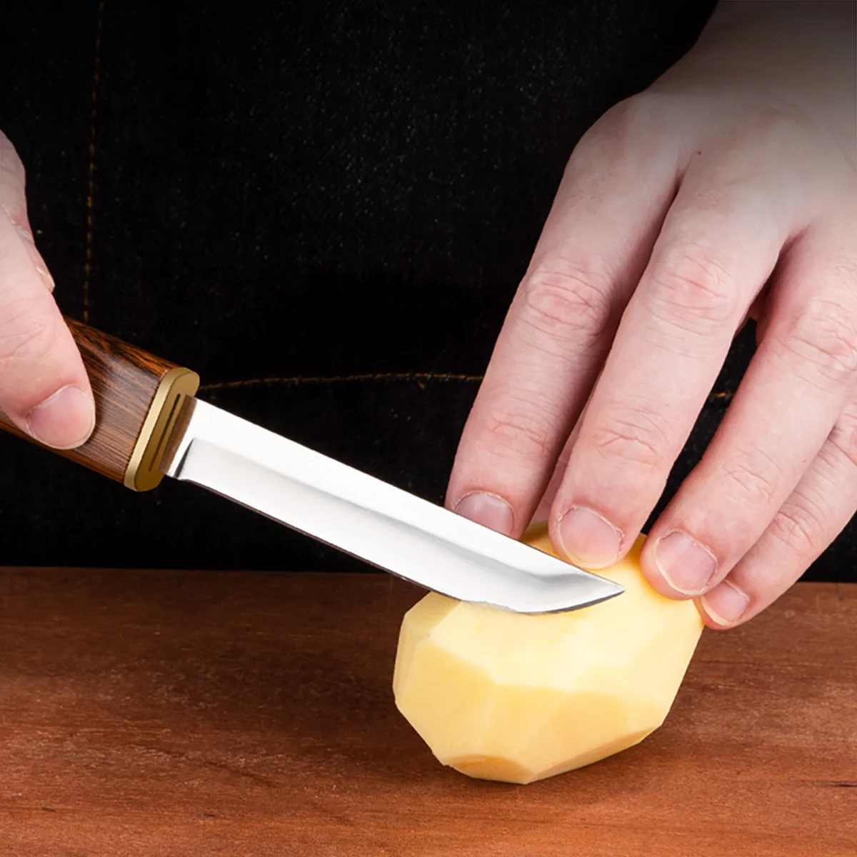 2-in-1 Stainless Steel Utility Knife - Outdoor Paring  Meat Cutter