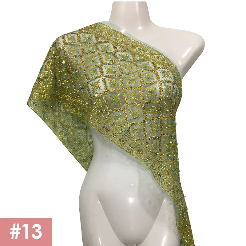 Ethnischer Stil Thailand Schal Glitzer Schal Mesh Wrap Cape Thai Traditioneller Schal Wrap mit Perlen Bling Südostasiatisches Kostüm – Detail 16