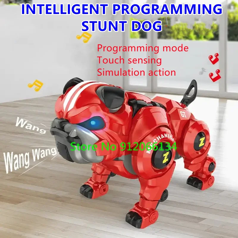 Inductive Touch Intelligent Remote Control Bulldog Animal Toys Intelligent Programming Interact Flexible Limbs Demonstr RC Dogs 2