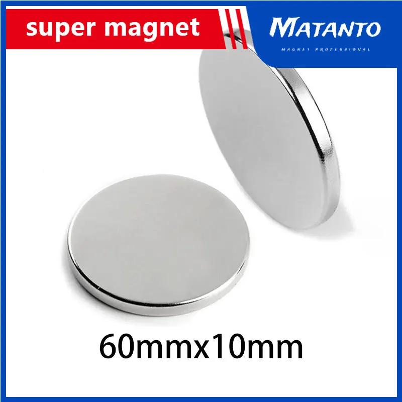 1PC 60×10 MM Thick Disc Search Magnet 60mm X 10mm Neodymium Magnet 60x10mm N35 Bulk Round Rare Earth Magnet Strong 60*10 mm