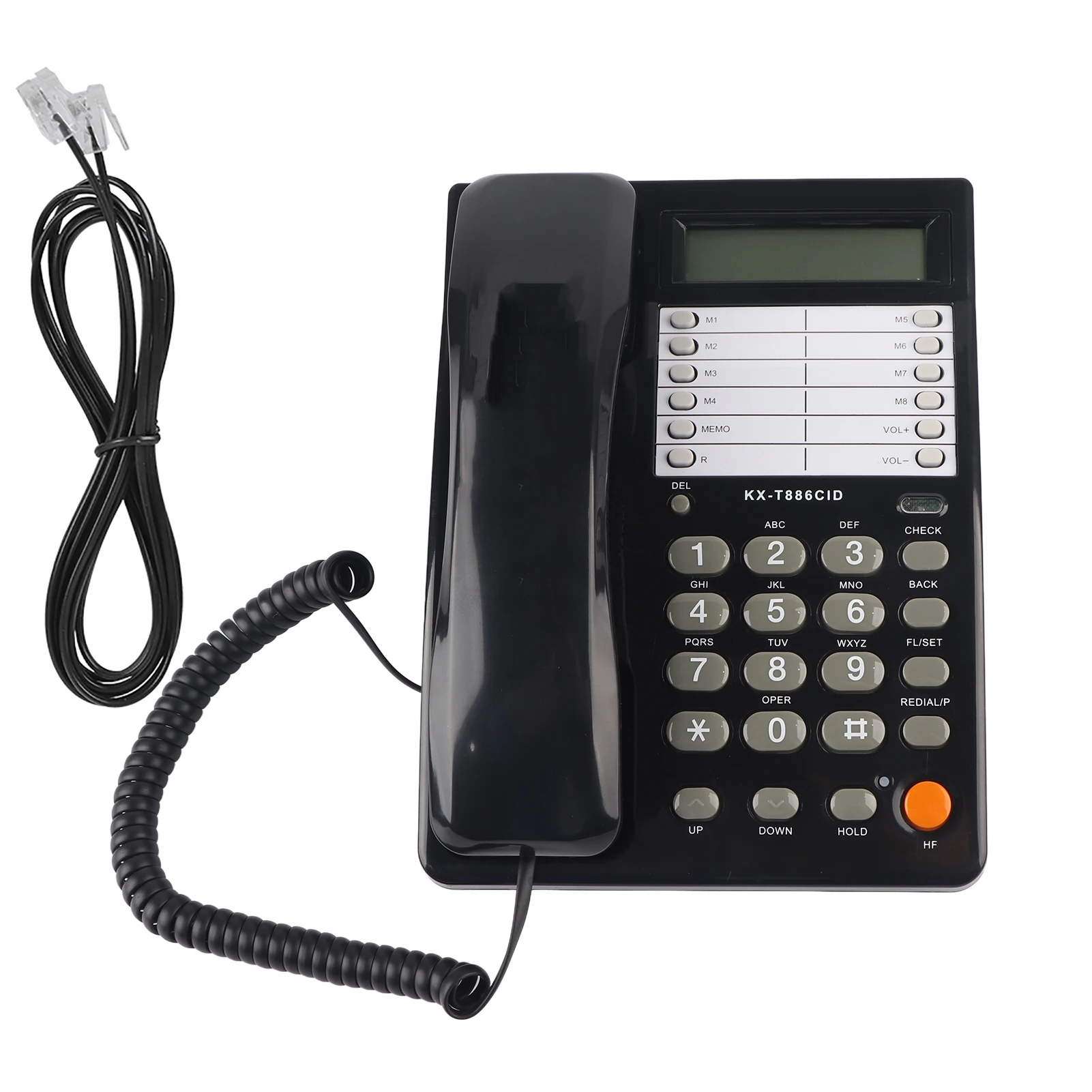 S79ea182c44da42c79c07777f53e70015f Home Hotel Wired Corded Desktop Wall Phone Office Landline Telephone Black DTMF/FSK Clear Call Easy Operation for Communication