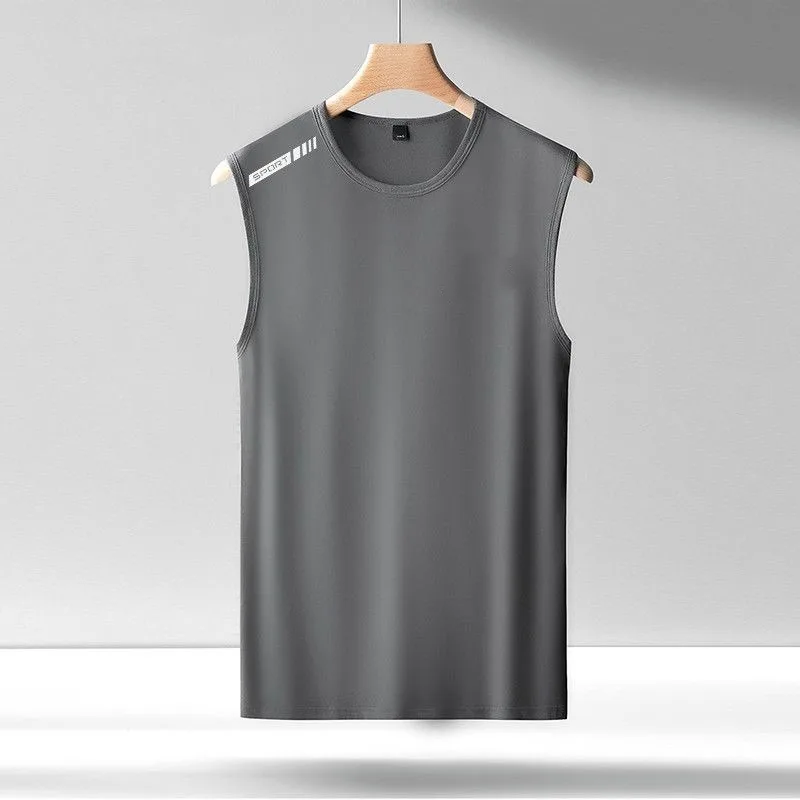 Canotta Sportiva da Uomo Estiva per Allenamento Fitness, Maglia Base Sottile Senza Maniche, Asciugatura Rapida, Leggera, Girocollo - immagine 3