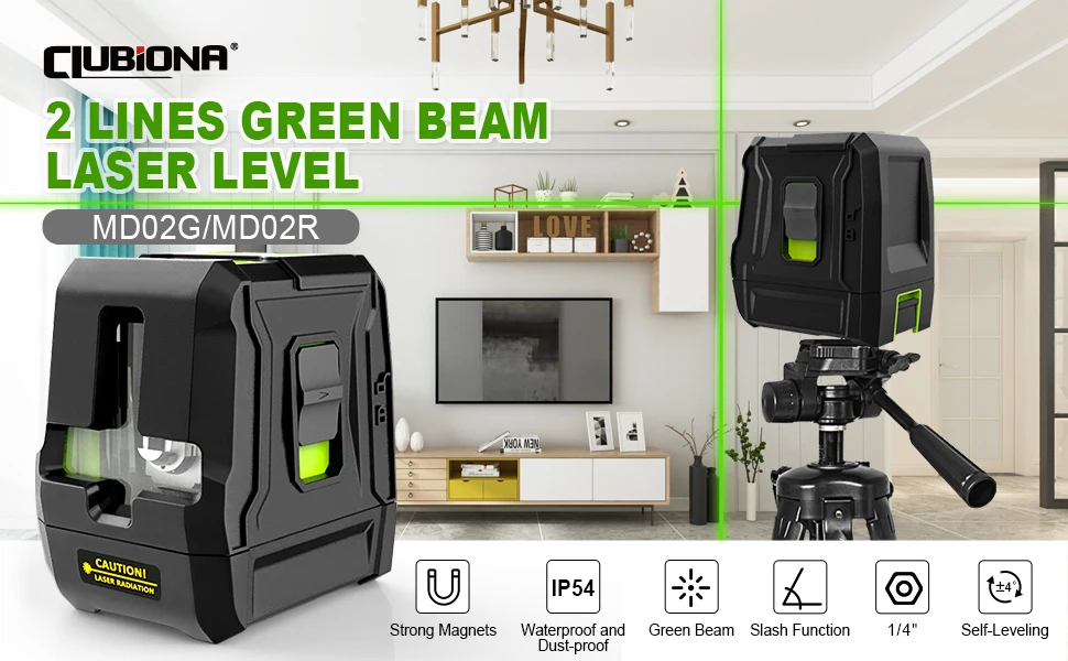 Clubiona New Design and High Performance Palm Self-leveling DIY economic Horizontal and Vertical Cross Line Laser Level