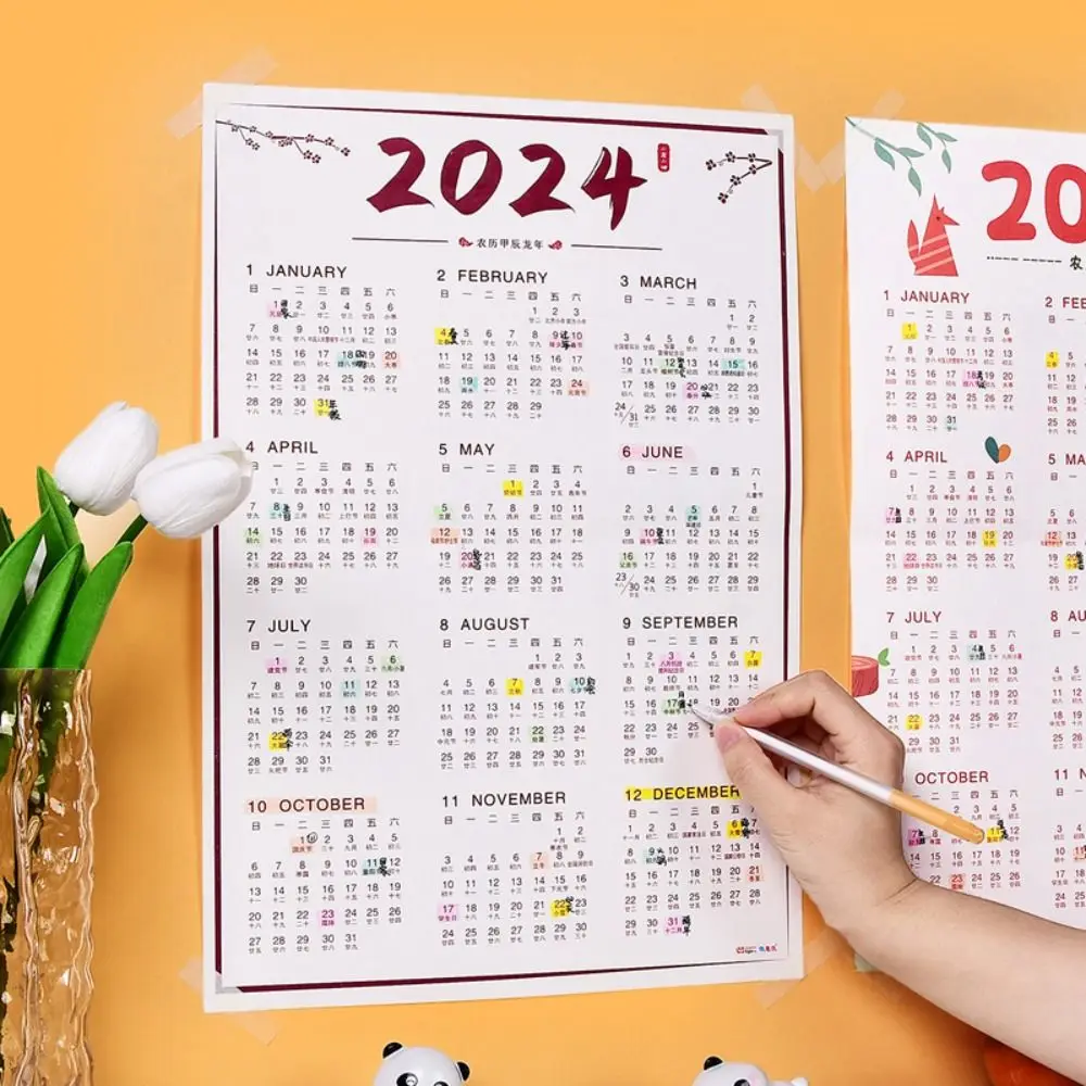 

Studying Working Plan 2024 New Year Calendar Paper Yearly Agenda Time Planner Wall Calendar Paper Schedule Planner To-do lists