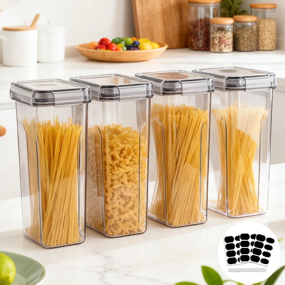 8-teiliges/12-teiliges Aufbewahrungsset: 4L luftdichte Vorratsdosen für Lebensmittel, Müsli, Süßigkeiten und Trockenwaren – Detail 1