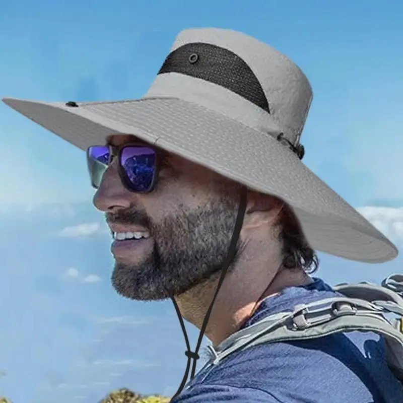 Sun Bucket Hat Breathable Wide Brim Sun Hats Fishing Hats For Men Protection Wide Brim Hat For Summer Golf Fishing Outdoor