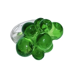 Chic Acrylic Beaded Ring for Effortless Style (Green)