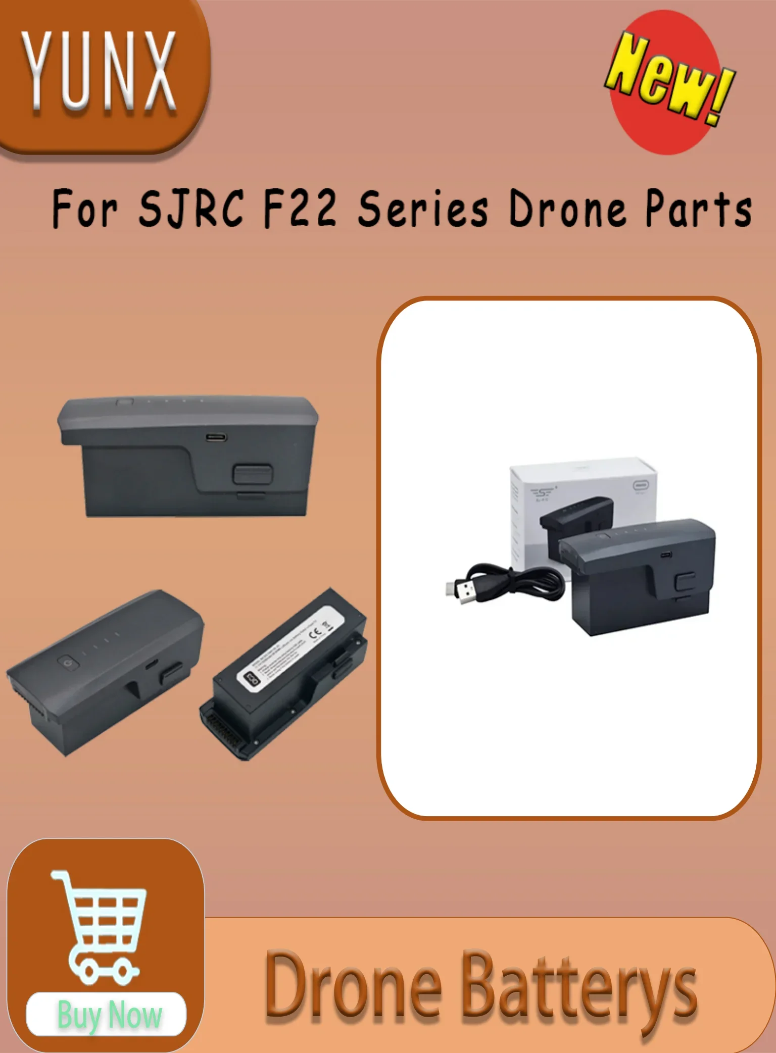 Batterie 11.1V 3500mAh pour drone SJRC F22 F22S 4K Pro - Autonomie prolongée