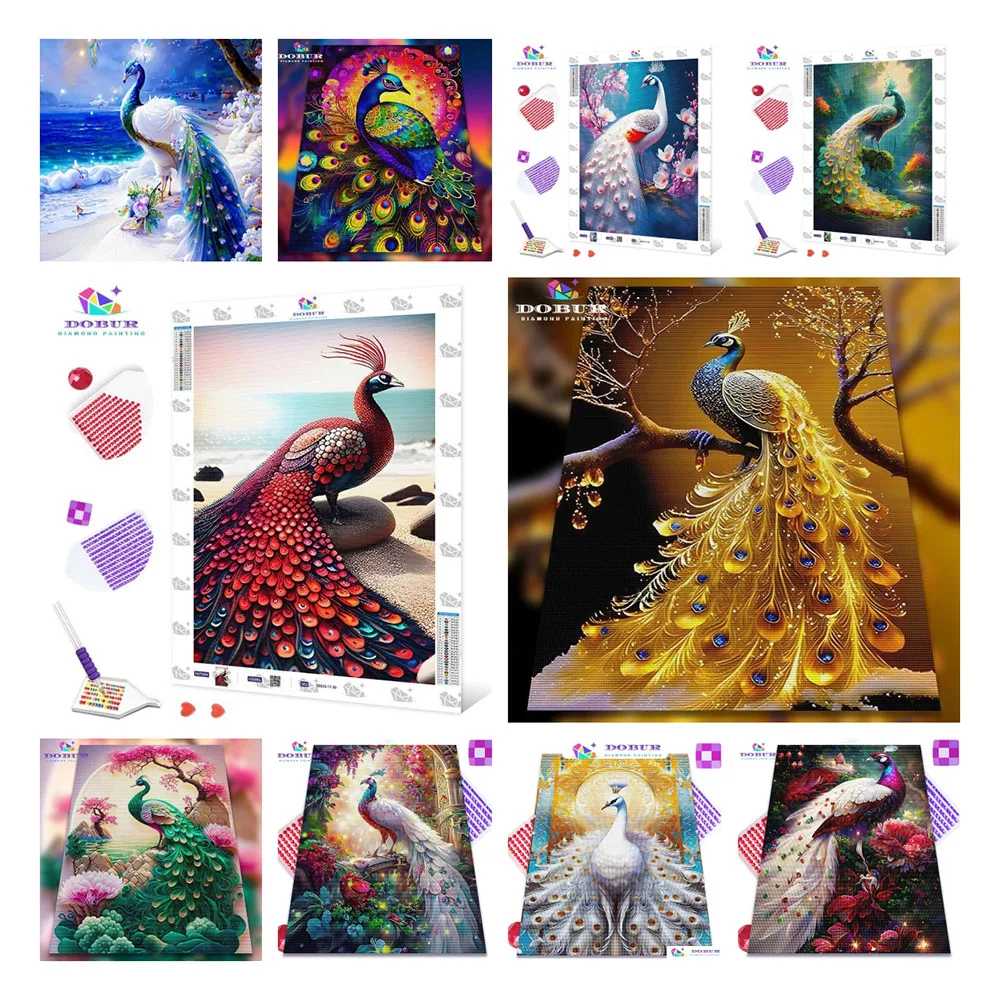 

Diamond Painting Peacock Cross Stitch Sale 5D DIY Square Round Drill Embroidery Animal Mosaic Flower Handmade Gift Art