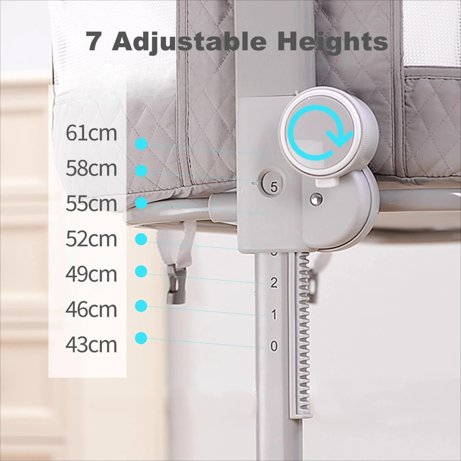 Baby Crib Adjustable Height Bedside Sleeper Portable Folding Infant Bed Newborn Cot Connect To Parent Bed Movable Toddler Bed