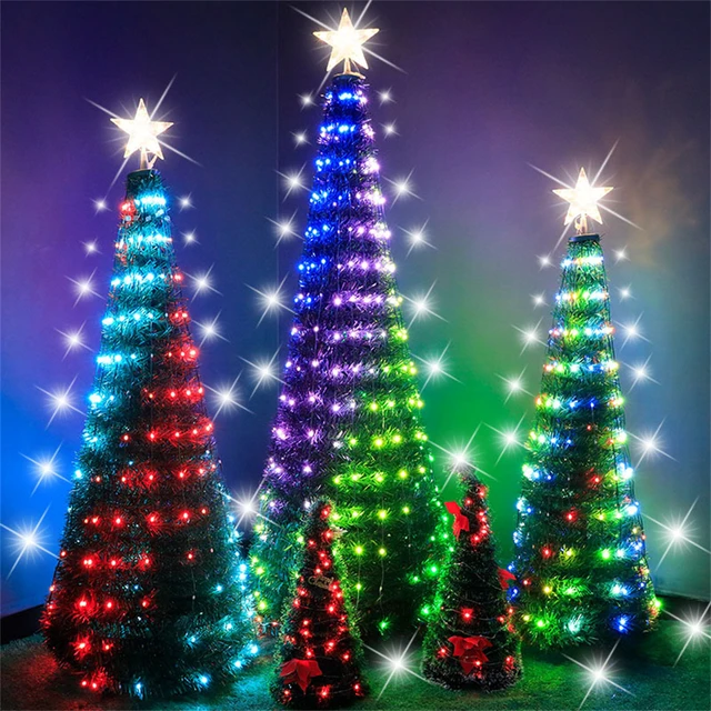 6' Pre-Lit Fiber Optic Artificial Christmas Tree with 220 Colorful LED and  Remote Control Show