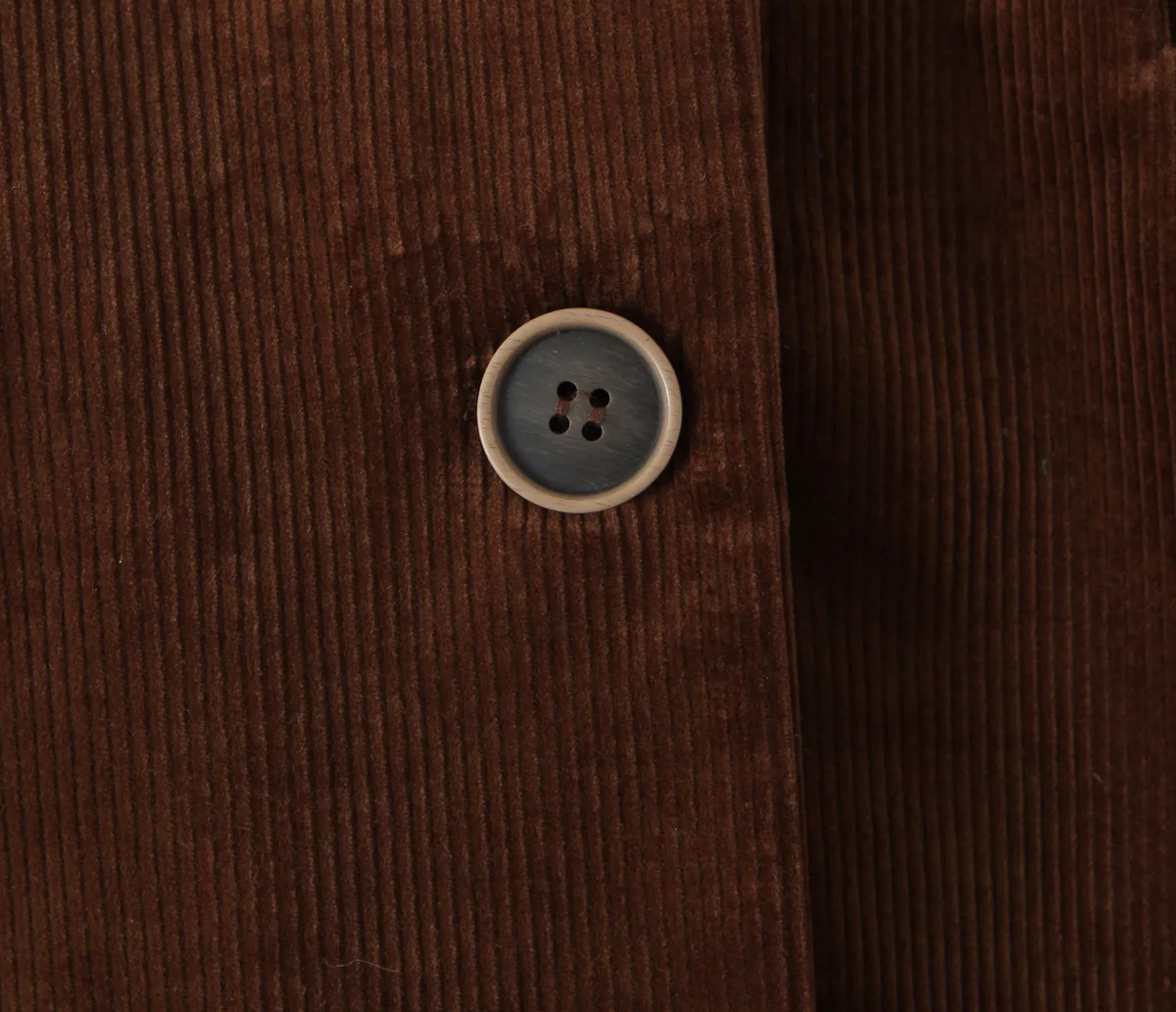 Maillard Style Coffee Notched Corduroy Blazer High Waist Front Slit Package Hips Skirt Suits 2 Pieces 1 Set