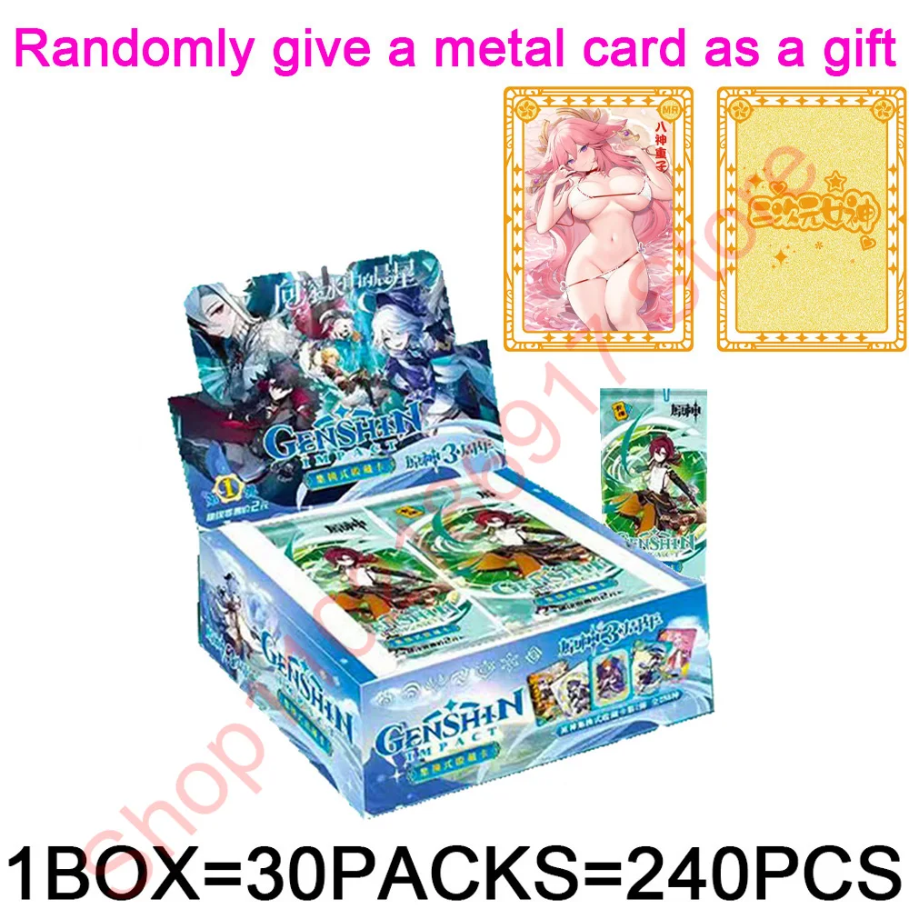 

New Genshin impact Juego Cards Anime Game Pack Booster Box Rare SSR Surrounding TCG Collection Toys Family Table Children Gift