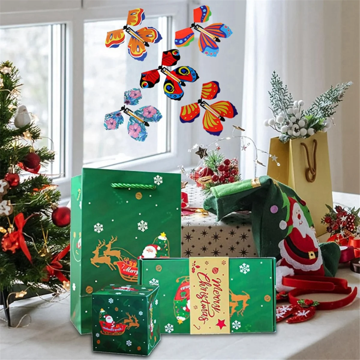 BAAU Surprise Gift Box Explosion, Merry Christmas Surprise Box Explosion Gift Box, Christmas Cash Explosion Green 20